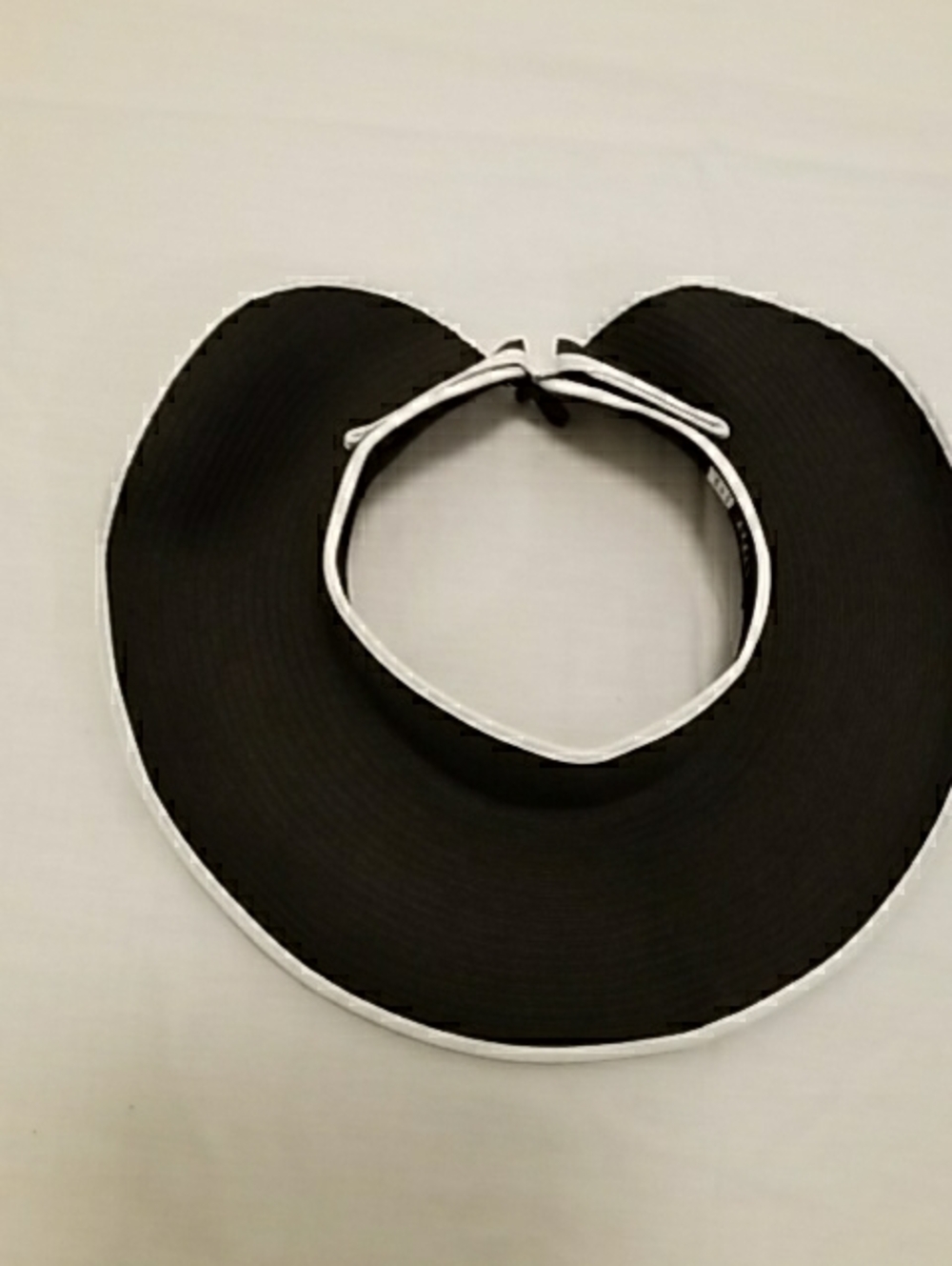 Black Women's Wide-Brim Sun Visor with White Trim